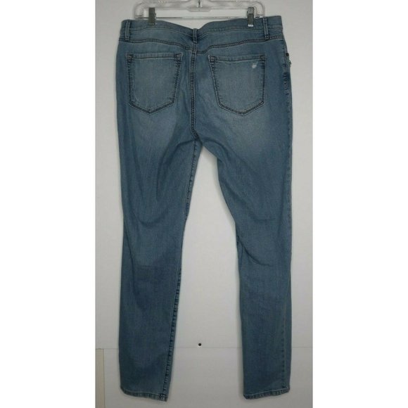 LOFT Ann Taylor: 'Relaxed Skinny' Jeans Size 12T with Rhinestones/Distressed - Picture 9 of 12